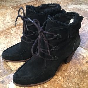 UGG black suede lace up Booties
